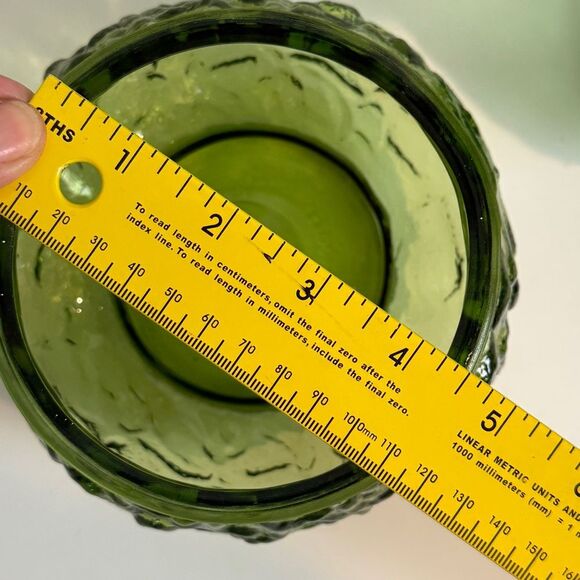 2 Vintage E.O. Brody Green Crinkle Glass Vases Mid-Century - Picture 5 of 6